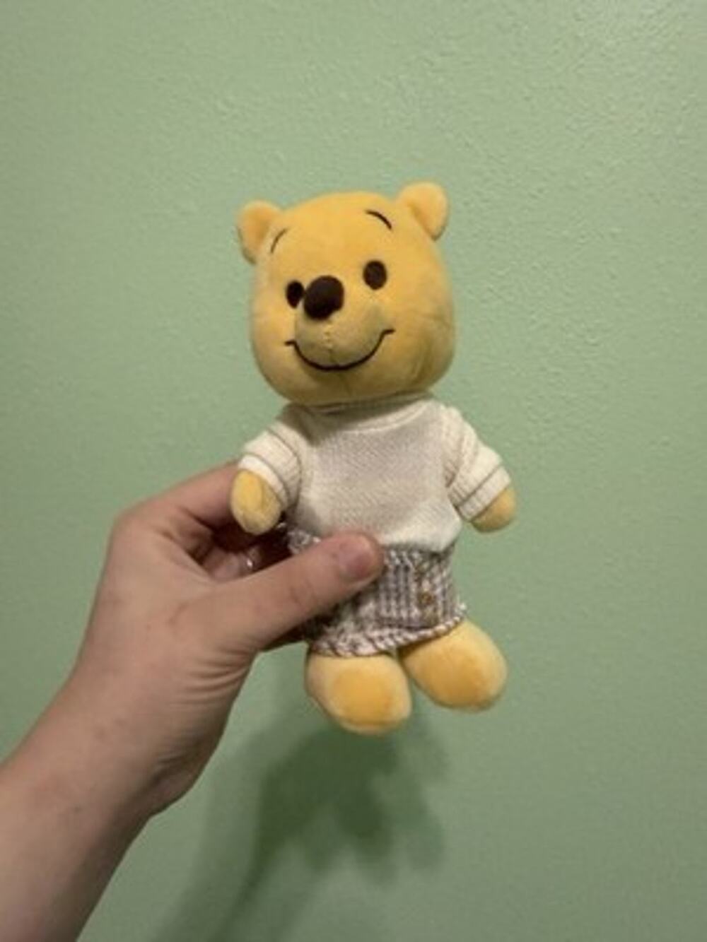 Disney NuiMOs Winnie The Pooh Plush Bear Poseable Doll Sweater Plaid Skirt Set